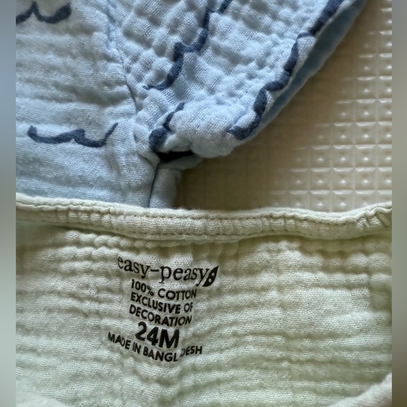 Easy Peasy|Baby gender neutral pastel short sleeve gauze muslin tops,cotton•24M - Picture 6 of 6